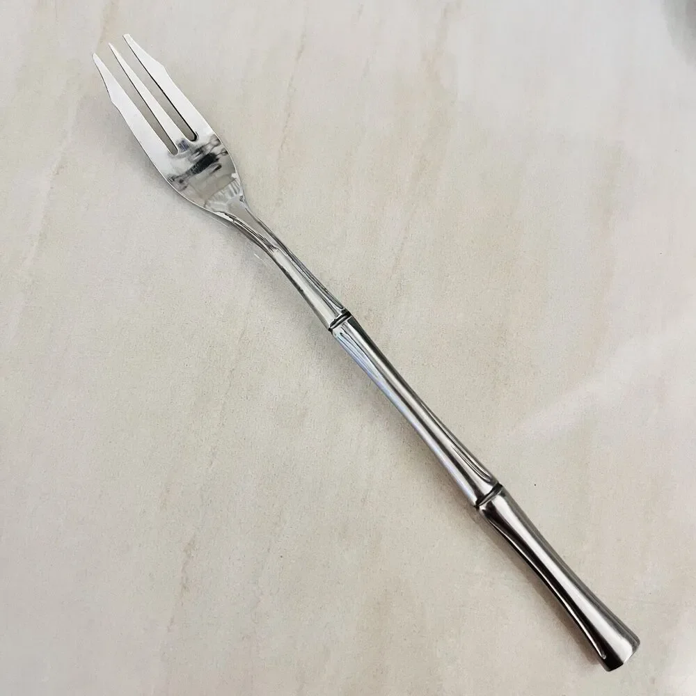 5 Towle Bamboo-Bright Cocktail/Seafood Fork Stainless 18/8 Supreme Cut SCC Japan
